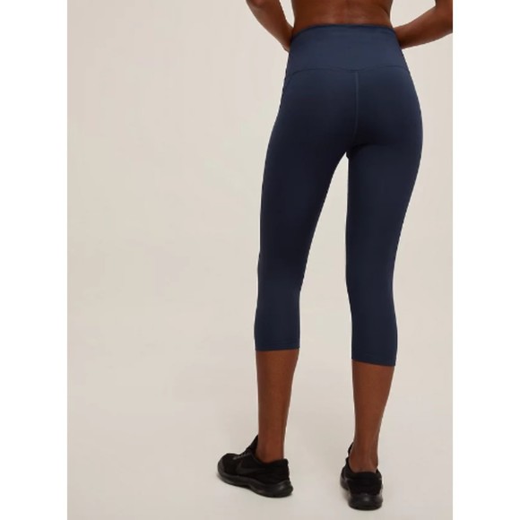 NWT Girlfriend Collective High Waist Capri Workout Leggings Navy Steel Small - Picture 5 of 9